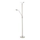 Candeeiro de leitura de pé níquel de vidro, Brava, 20W, LED 3000K, com interruptor