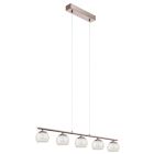 Candeeiro suspenso níquel de vidro, Riviera, 3W, LED 3000K