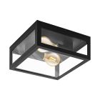 Candeeiro para exterior preto de aço, Alihan, IP44