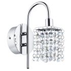 Aplique de parede cromo de cristal, Almedina, IP44
