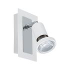 Foco de teto branco de aço, Tisha, com interruptor