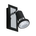 Foco de teto preto de aço, Tisha, com interruptor