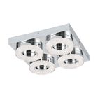 Aplique de parede cromo de plástico, Arjo, 4W, LED 3000K