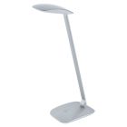 Candeeiro de secretaria prateado de plástico, Arslan, 5W, LED 4000K, com dimmer tátil