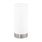 Candeeiro de mesa níquel de vidro, Asiye, com interruptor