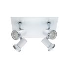 Foco de teto branco de vidro, Jasmijn, IP44