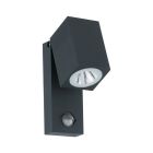 Candeeiro de parede exterior com sensor de movimento antracite de alumínio, Davey, IP44