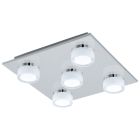 Candeeiro de teto cromo de plástico, Busra, 7W, LED 3000K, IP44