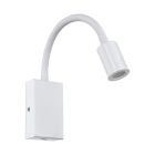 Aplique de parede branco de plástico, Cafer, 4W, LED 3000K, com interruptor