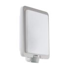 Candeeiro de parede exterior com sensor de movimento prateado de plástico, Jayce, IP44