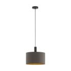 Candeeiro suspenso castanho de metal, Mies