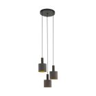 Candeeiro suspenso castanho de metal, Mies