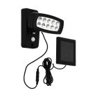 Candeeiro de parede exterior solar preto de plástico, Fuat, 2W, LED 3000K, IP44