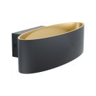 Aplique de parede preto de alumínio, Elmar, 10W, LED 3000K