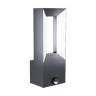 Candeeiro de parede exterior com sensor de movimento preto de alumínio, Larisa, 5W, LED 3000K, IP44