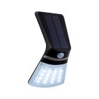 Candeeiro de parede exterior com sensor de movimento preto de plástico, Lydie, 2W, LED ajustável de branco quente a branco frio, IP44