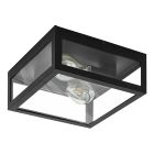 Candeeiro de teto para casa de banho preto de vidro, Amadou, IP44