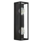 Candeeiro de parede para casa de banho preto de vidro, Amadou, IP44