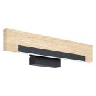 Aplique de parede preto de madeira, Ludovica, 9W, LED 3000K