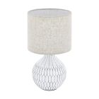 Candeeiro de mesa de cerâmica branco, Angele, com interruptor