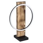 Candeeiro de mesa preto de madeira, Annebel, 12W, LED 3000K, com interruptor