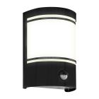 Candeeiro de parede exterior com sensor de movimento preto de aço, Elyana, IP44