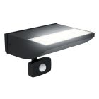 Candeeiro de parede exterior com sensor de movimento preto de alumínio, Samuel, 10,5W, LED 3000K, IP44