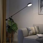 Candeeiro de leitura de pé preto de alumínio, Thies, 24W, LED 3000K, regulável em 3 níveis