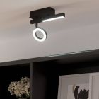Foco de teto preto de alumínio, Madelinde, 3,2W, LED 3000K