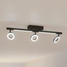Foco de teto preto de alumínio, Madelinde, 3,2W, LED 3000K
