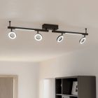 Foco de teto preto de alumínio, Madelinde, 3,2W, LED 3000K