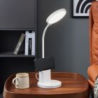 Candeeiro de mesa branco de plástico, Vinnie, 2,1W, LED ajustável de branco quente a branco frio, regulável em 3 níveis