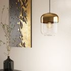Candeeiro suspenso dourado de vidro, Jeanny