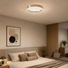 Plafon bege de alumínio, Copertino, 23W, LED white switch, regulável em 3 níveis
