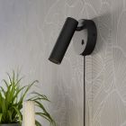 Foco de parede preto de aço, Valproto, 5W, LED white switch, com interruptor