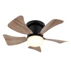 Ventilador de teto moderno marrom, em plástico, da marca Herwin, 10W, com LED ajustável de branco quente a frio e controle remoto.