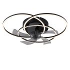 Ventilador de teto Kamiel, design preto em alumínio, 40W, LED branco ajustável (de quente a frio), com controle remoto.