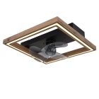 Ventilador de teto moderno marrom, de plástico, Lamyea, 24W, LED branco ajustável de quente a frio, com controle remoto.