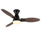 Ventilador de teto rústico marrom em metal, Majda, 22W, interruptor branco, LED, com controle remoto.