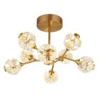 Candeeiro de teto dourado de cristal, Viresh, 68W, LED 3000K