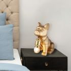 Candeeiro de mesa de cerâmica dourado, Dogan, com interruptor