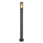 Candeeiro de pé exterior com sensor de movimento preto de aço inoxidável, Ishara, IP44