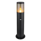 Candeeiro para exterior preto de aço inoxidável, Lambert, IP44