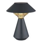 Candeeiro de mesa exterior solar preto de plástico, Nasr, 0,1W, LED 3000K, IP44, com interruptor