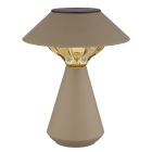 Candeeiro de mesa exterior solar castanho de plástico, Nasr, 0,1W, LED 3000K, IP44, com interruptor
