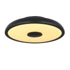 Plafon preto de plástico, Musica, 18W, LED RGBW, IP44, com comando à distância