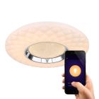 Candeeiro de teto inteligente branco de metal, Aldin, 30W, LED ajustável de branco quente a branco frio