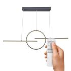 Candeeiro suspenso antracite de metal, Wieger, 50W, LED ajustável de branco quente a branco frio, com comando à distância