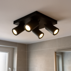 Foco de teto preto moderno, Kenan, IP44