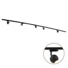 Sistema de trilho de luz monofásico de metal preta, Alco